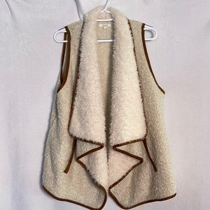 Maurices Faux Fur Cascade Open Front Vest